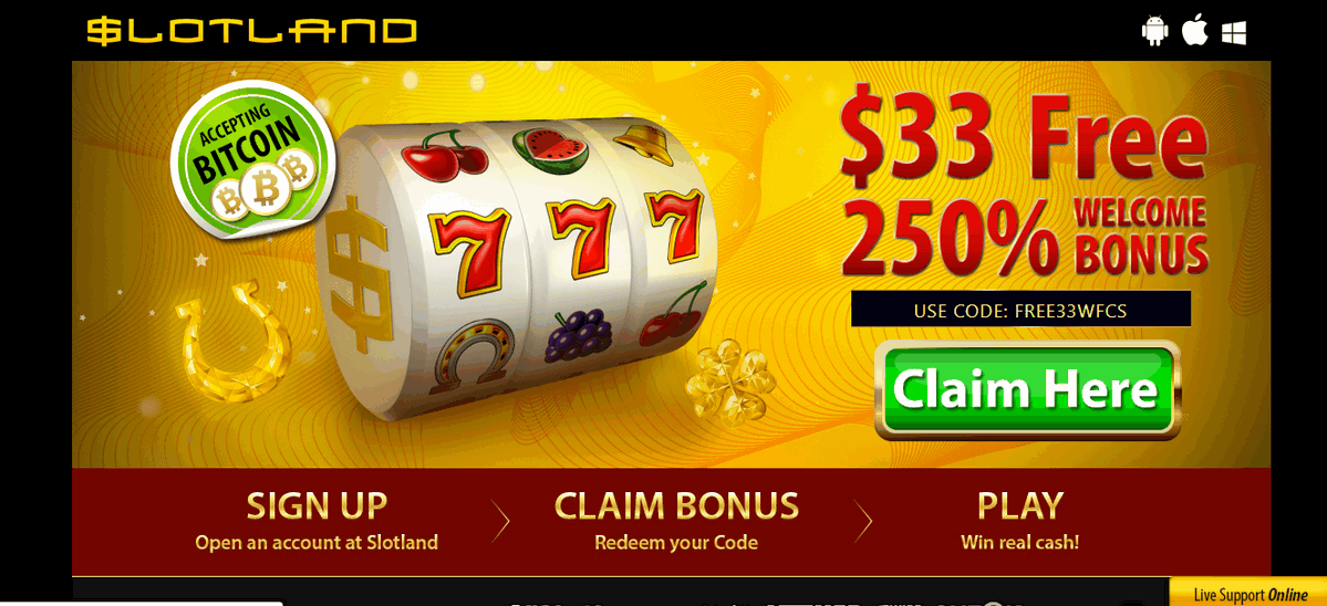 Slotland Casino No Deposit Bonus Codes 2018